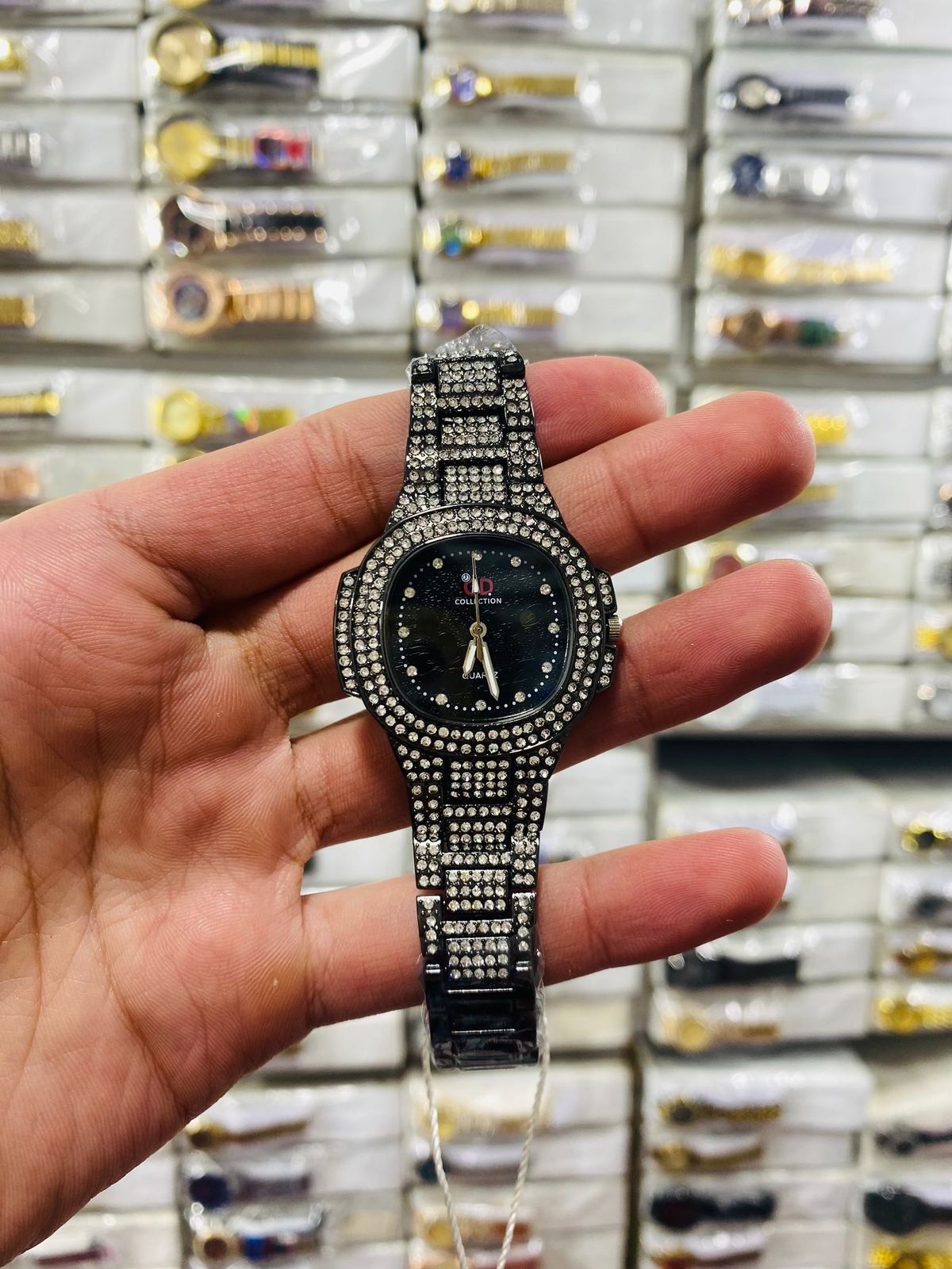 Two Toned Iced Out Quartz Movement Women's Watch