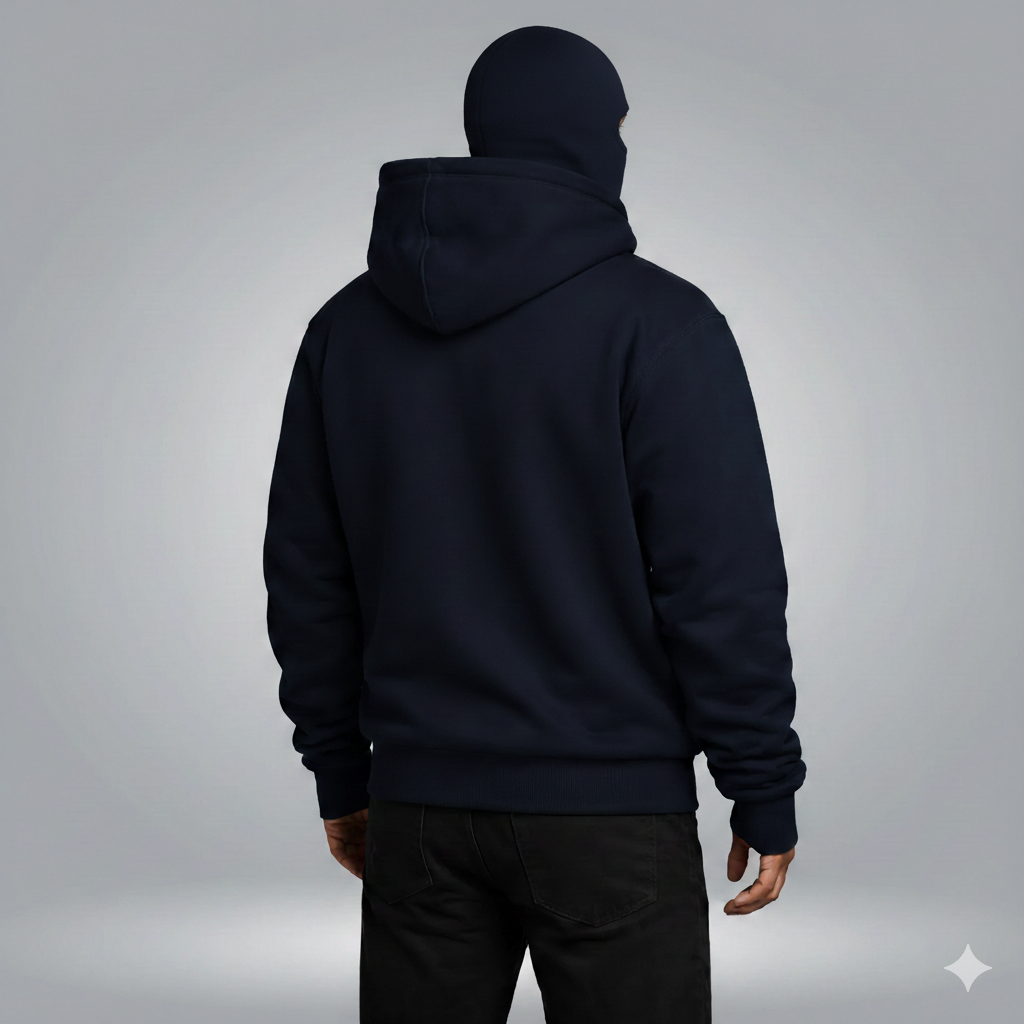 Balaclava Ninja Zipper Hoodie Jacket For Men – Comfy Fashion black L